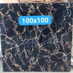 Gạch bóng kiếng 100x100 đen nhủ vàng