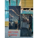 Gạch ốp lát cao cấp 600x1200 màu đen vân cam cháy hàng nhất năm 2023