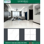 Gạch 60x60 màu trắng vân mây lát nền phòng khách