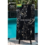 Mẫu gạch 60x120 màu đen tia chớp vân cam ốp lát mặt tiền