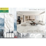 Gạch bóng kiếng 80x160 khổ lớn màu trắng vân khói cao cấp chính hãng