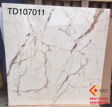 Gạch bóng kiếng 100x100 trắng vân đá nâu tự nhiên