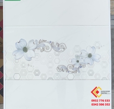 Gạch ốp tường trang trí 30x60 in tranh hoa có len