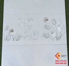 Gạch ốp tường trang trí 40x80 hoa tulip trắng