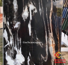 Gạch bóng kiếng 60x120 ốp lát đá marble đen trắng