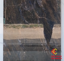 Gạch 60x120 bóng kiếng cao cấp đá marble đen có vân vàng