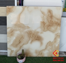 Gạch 80x80 bóng kiếng hàng kim tuyến màu cafe sữa 