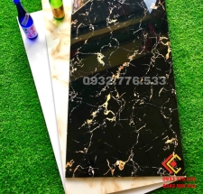 Bộ gạch 60x120 màu đen chớp vân cam