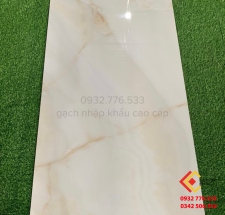 Gạch Ấn Độ bóng kiếng 80x160 vân cam sang trọng tại Bình Chánh