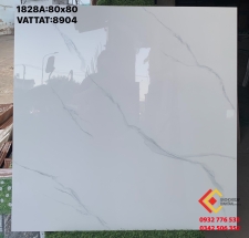 Gạch 80x80 màu trắng vân mây hàng đẹp giá rẻ tại quận 6
