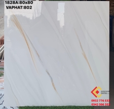 Gạch 80x80 đá granite màu trắng vân vàng mã 802 tại quận 10