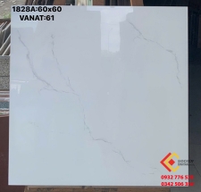 Gạch lát nền 60x60 đá bóng kiếng màu trắng sang trọng