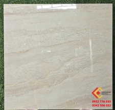 Gạch lát nền Ấn Độ 80x80 đá bóng kiếng màu kem vàng vân trắng tự nhiên