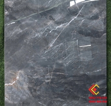 Gạch lát nền Ấn Độ 80x80 đá bóng kiếng màu xám đen vân đá tự nhiên