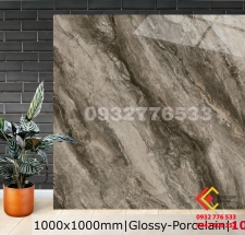 Gạch 100x100 màu nâu tây ốp lát mặt tiền 1055