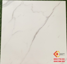Gạch lát nền 100x100 màu trắng vân khói đá bóng kiếng mới nhất