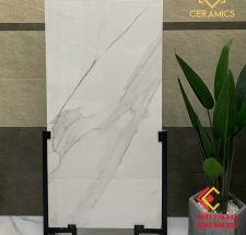 Gạch 60x120 khổ lớn màu trắng vân xám khói quận 2 