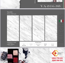 Gạch khổ lớn đá bóng cao cấp 80x160 màu trắng vân mây Ấn Độ 