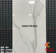 Gạch 90x180 đá bóng kiếng trắng xám xọc dọc