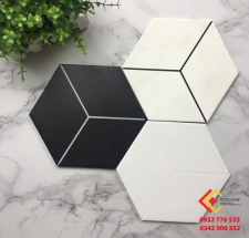 GẠCH LỤC GIÁC MÀU TRẮNG ĐEN CAO CẤP 