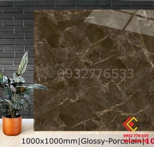 Gạch ốp lát 100x100 vân đá màu nâu đá bóng kiếng 1051