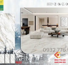 Gạch bóng kiếng 80x160 khổ lớn màu trắng vân khói cao cấp chính hãng